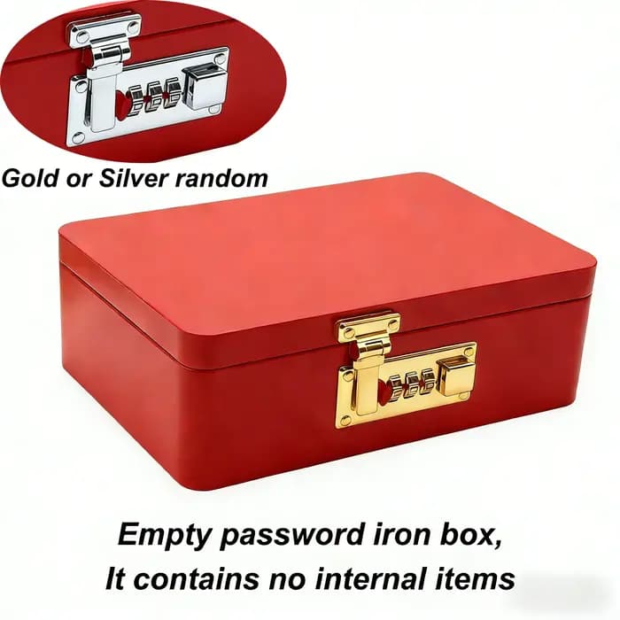 ☪ Boîte de rangement en métal avec serrure à combinaison