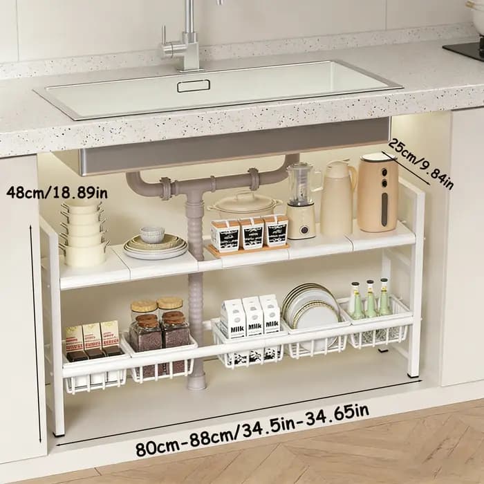 Étagère de rangement sous l'évier