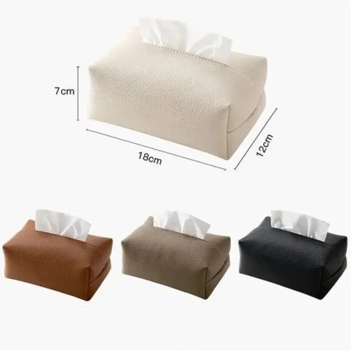 Boîte à mouchoirs en cuir artificiel