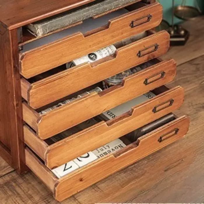 Boîte de rangement à tiroirs en bois