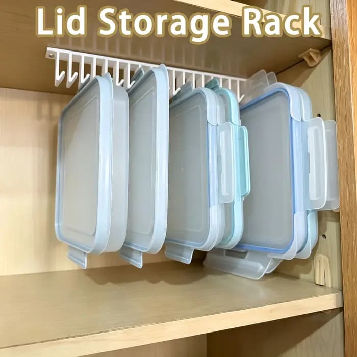Support de rangement pour couvercles, support multi-fentes pour couvercles sous l'armoire, étagère de cuisine, organisateur d'évier, disponible avec 5 crochets/10 crochets/19 crochets