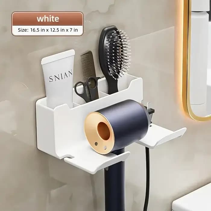 Étagère Murale pour Sèche-Cheveux, Berceau de Douche, Support de Souffleur de Toilette, Salle de Bai