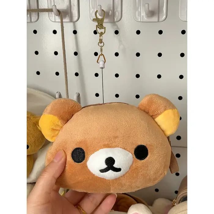 Kawaii Rilakkuma Mini sac de rangement pour enfants-carte stylo gomme organisateur école papeterie portefeuille