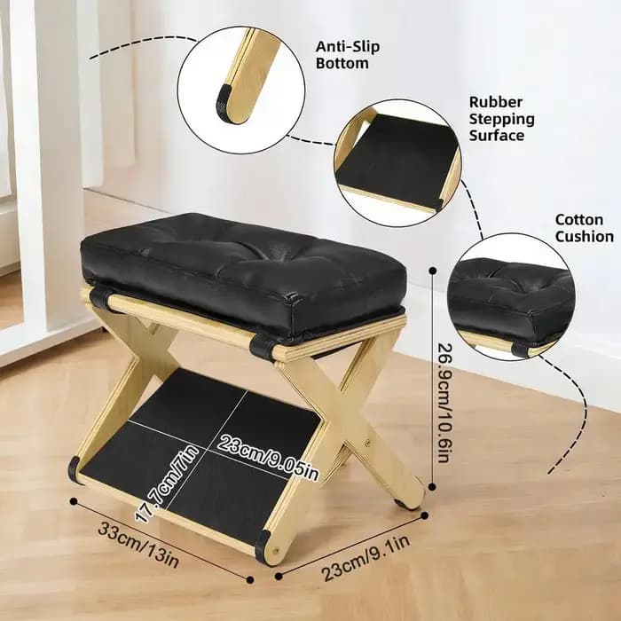 Repose-pieds en bois à double couche antidérapant ergonomique pour bureau