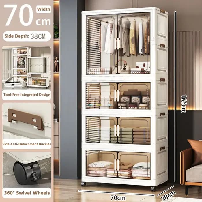 Boîte de rangement pour vêtements, grande capacité, armoire domestique extra-large, boîte de rangement en plastique pour couettes, armoire de rangement pliable pour vêtements, armoire de rangement