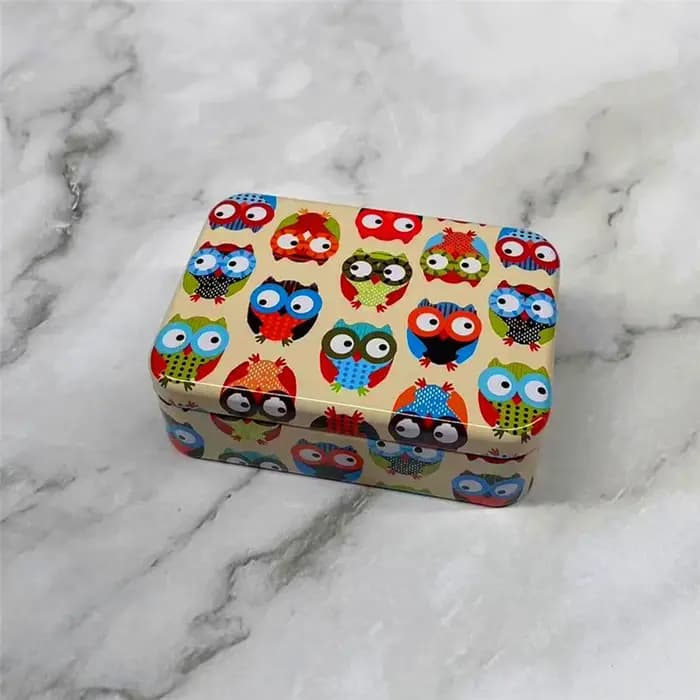 1 petite boîte en métal à couvercle rabattable pour organiser les fournitures de bureau, les perles,