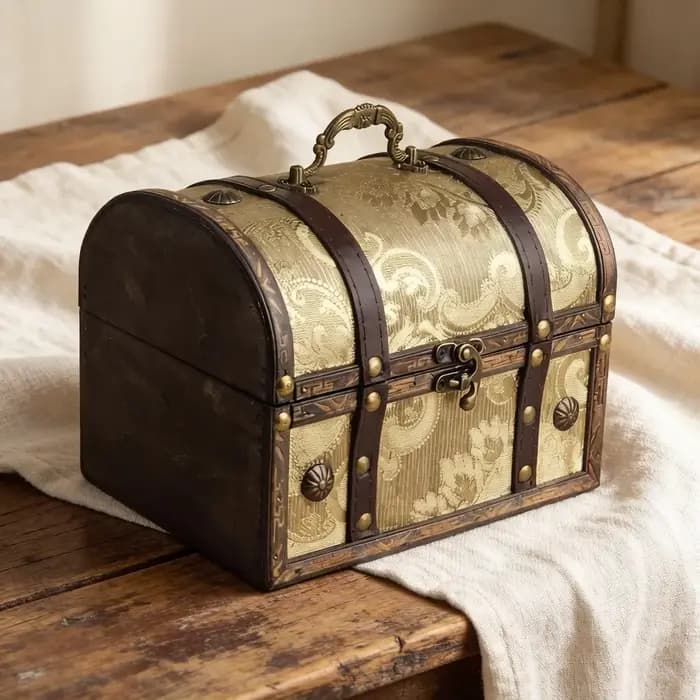 Boîte à bijoux vintage avec fermoir en métal