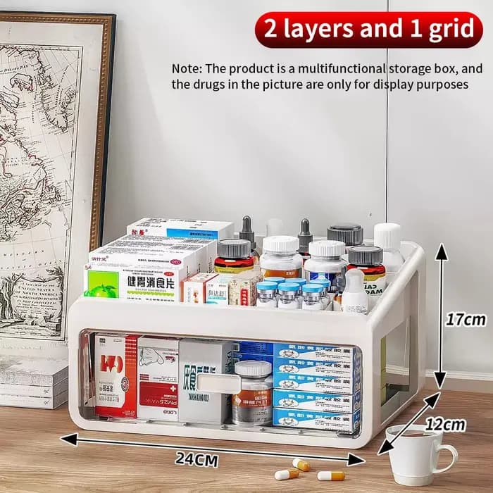 Boîte de rangement médicale à domicile de grande capacité