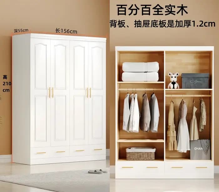 Armoire de luxe européenne moderne blanc femmes affichage Armable garde-robe organisateur organisate