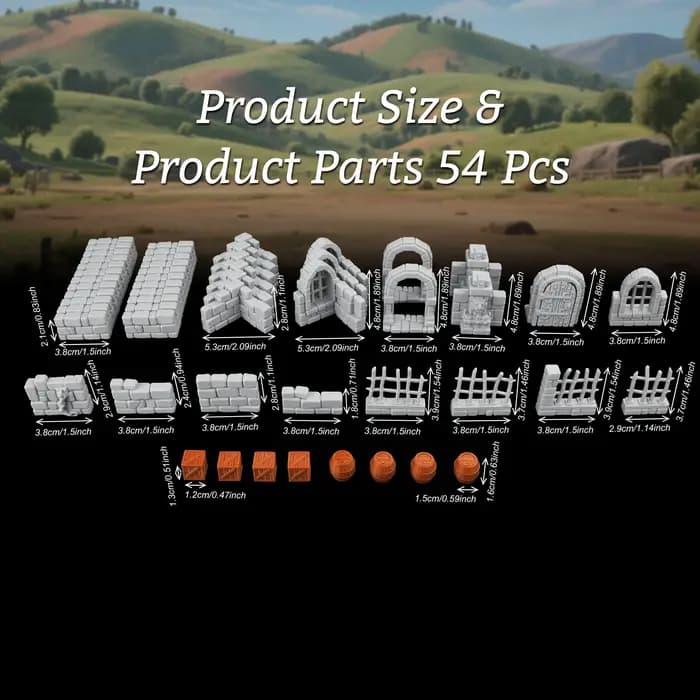 Ensemble de miniatures de terrain en pierre pour donjons RPG