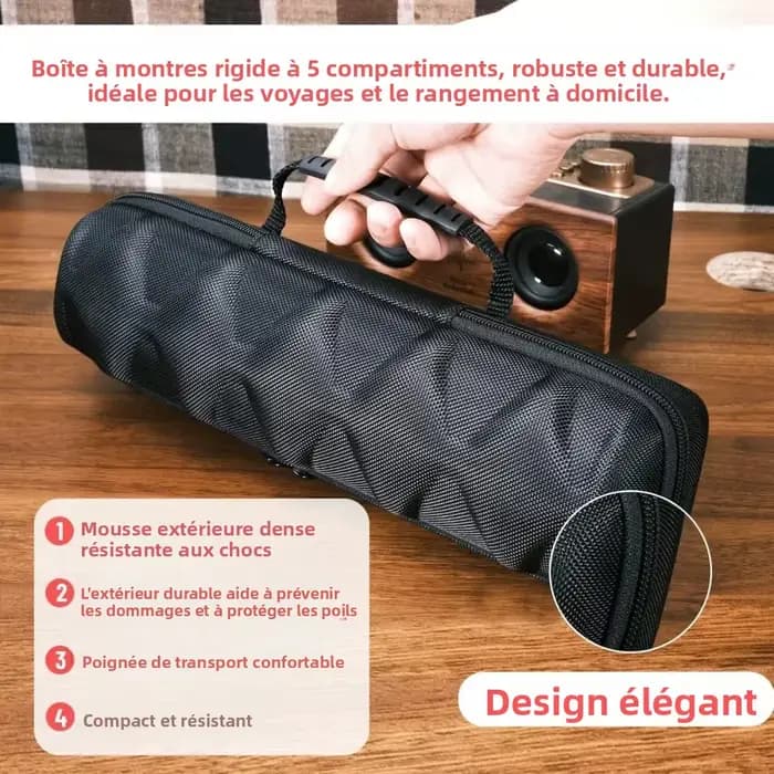 Boîte de rangement portable pour montres pour hommes