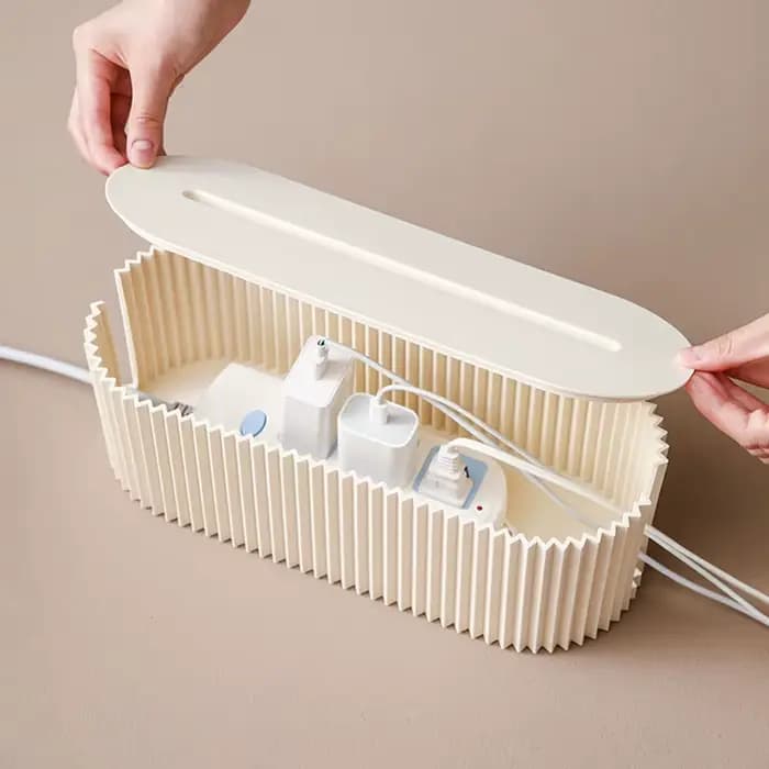 Boîte de rangement domestique multifonctionnelle, boîte de rangement pour câble de charge, prise de rangement sûre, câble, chargeur de téléphone portable