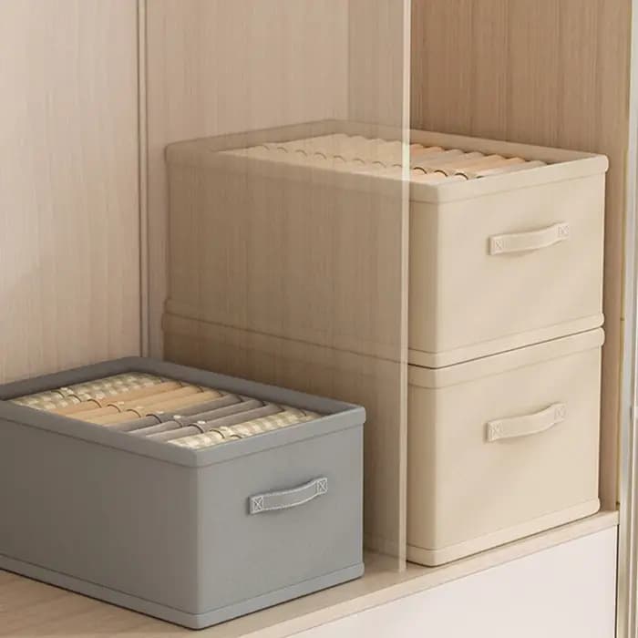 Organisateur de vêtements : Boîte de rangement pour pantalons