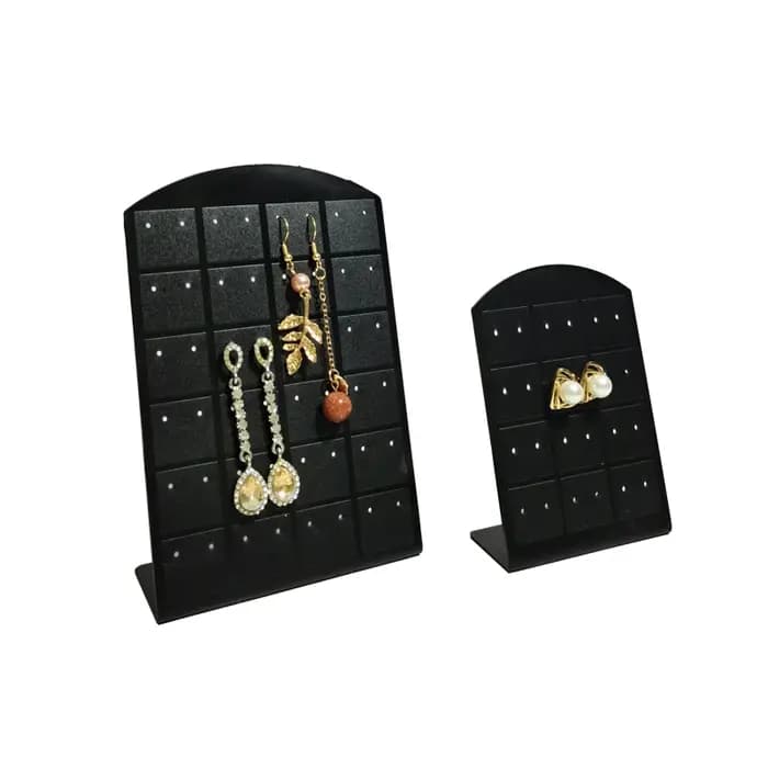 Présentoir de boucles d'oreilles en forme de L, boucles d'oreilles en plastique noir, support de rangement pour boucles d'oreilles, goujons et gouttes d'oreille, T1, 12 paires, 24/36 paires