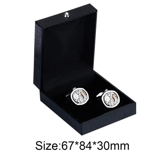 SAVOYSHI boîte à bijoux noire nouveau petit paquet de matériaux en papier similicuir boutons de manchette boîte-cadeau personnalisation