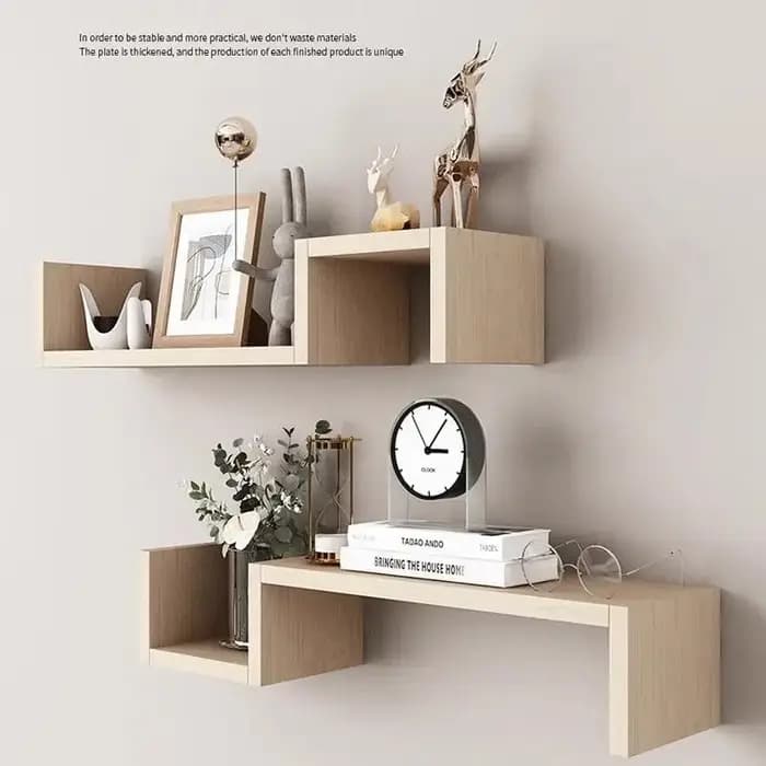 Étagères murales pour salon et chambre, avec des designs de grille simples, librement combinables et créatifs