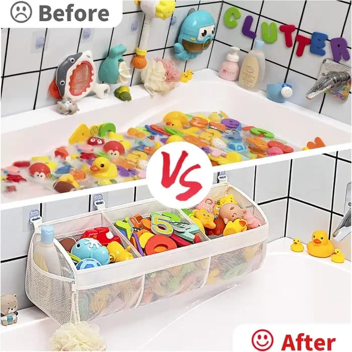 Organisateur de jouets de bain à 3 compartiments