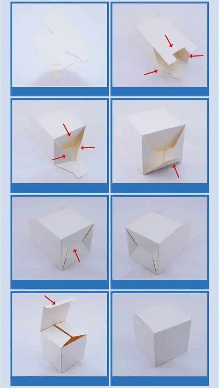 Boîte carrée pliante en papier Kraft