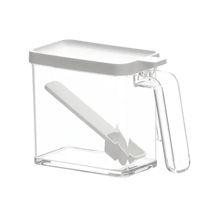 Pot à épices pour le stockage du sucre du sel, conteneur stockage sucre sel, forme rectangulaire créative, pots d'assaisonnement avec cuillères, cadeau pour maison