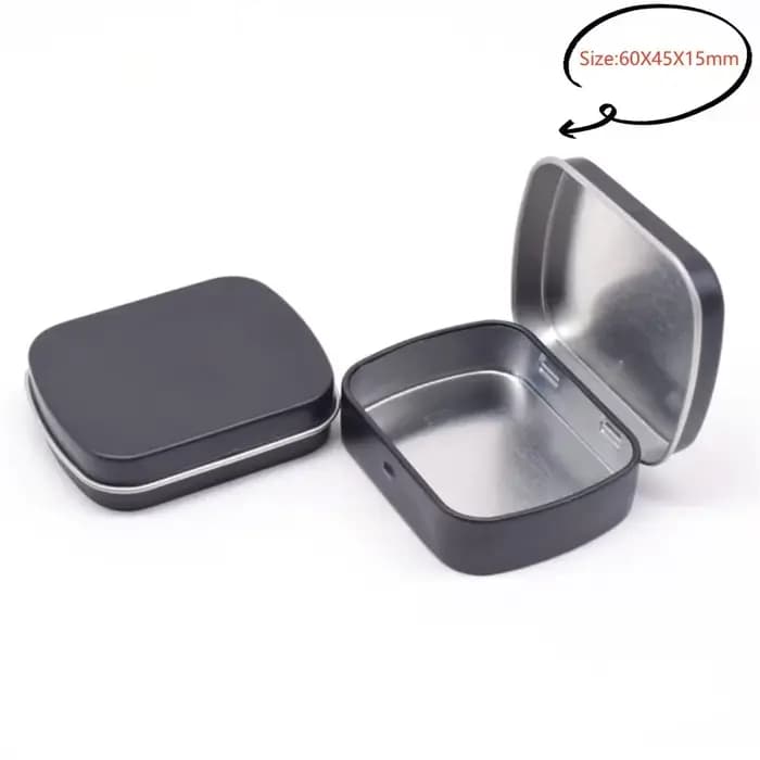 Nouvelles boîtes de rangement en étain carrées, petites boîtes en métal pour le rangement - boîte en