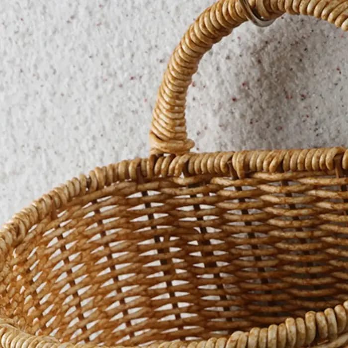 Panier mural en osier tressé pour fruits et légumes