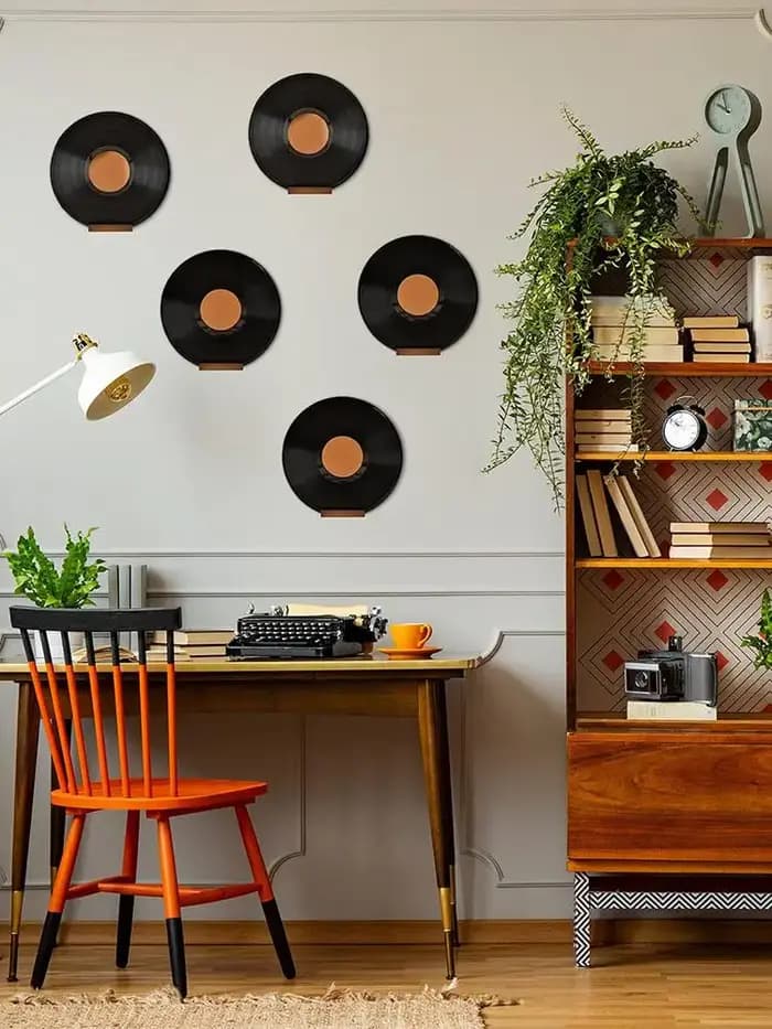 6 pièces petit support de disque mural présentoir bois vinyle
