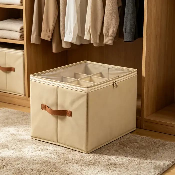 Boîte de rangement pour chaussures pliable en tissu, grande capacité avec couvercle transparent, anti-poussière, poignées pour placard, entrée, chambre