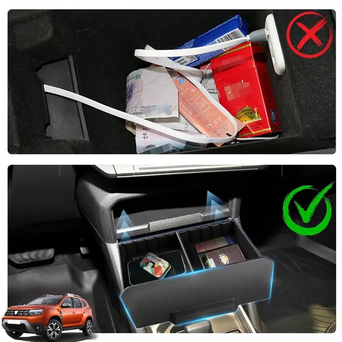 Boîte de rangement de commande centrale de stockage de voiture pour Dacia Duster 3 2024 2025 2026 conteneur intérieur