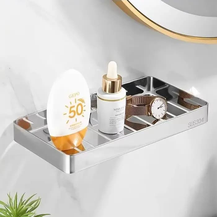 304 acier inoxydable salle de bain étagère murale savon éponge organisateur support de la boîte Gel douche shampooing