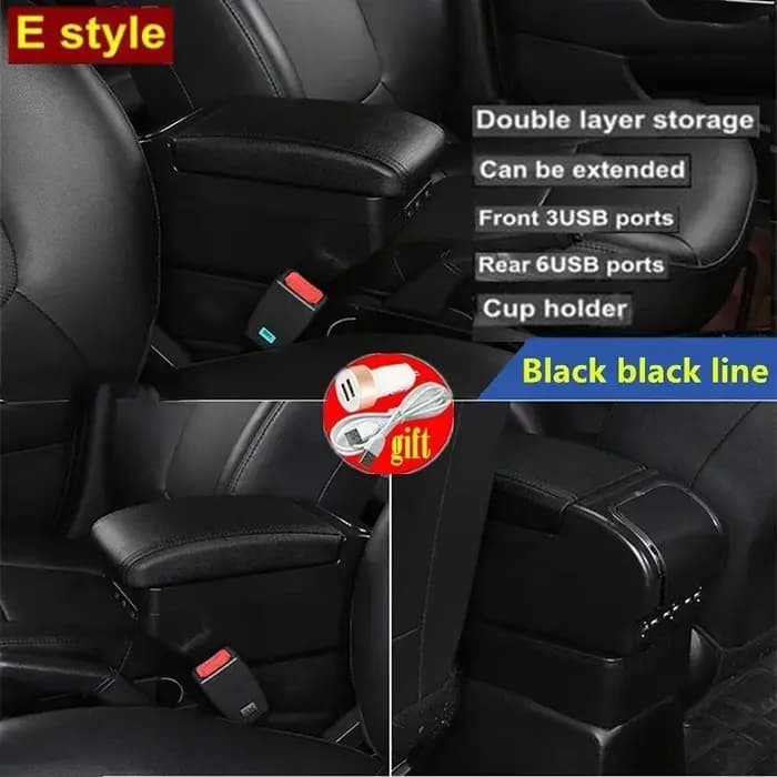 Pour Ford Fiesta 2009-2017, boîte d'accoudoir, boîte de rangement centrale, console centrale avec porte-gobelets 2009 2010 2011 2012 2013 2014 2015 2016