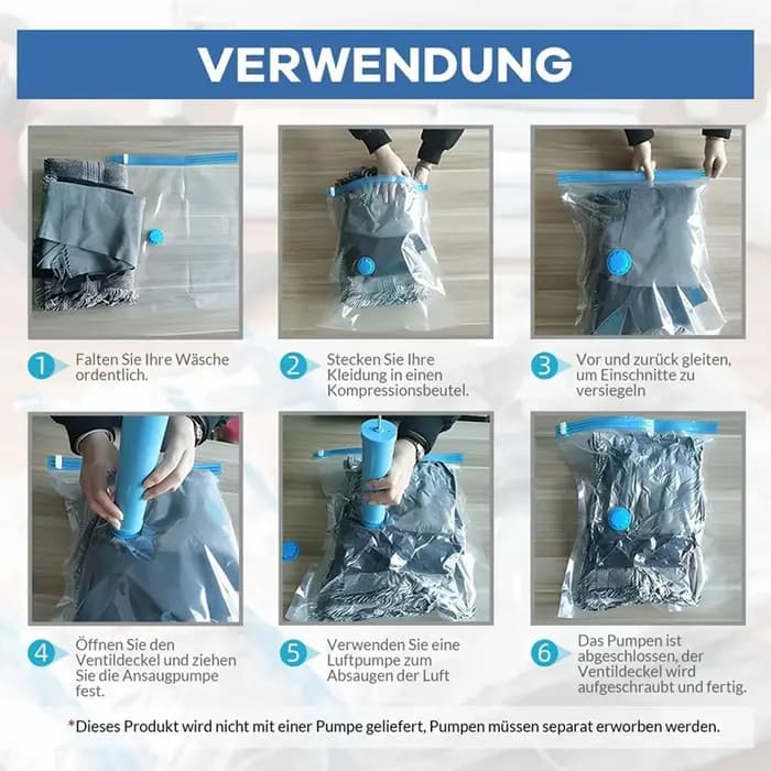 Sacs de rangement sous vide réutilisables pour vêtements