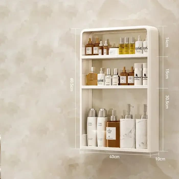 HOStorage T1 HOWash-Table Murale Non Perforée pour Stockage de Produits de Soins de la Peau
