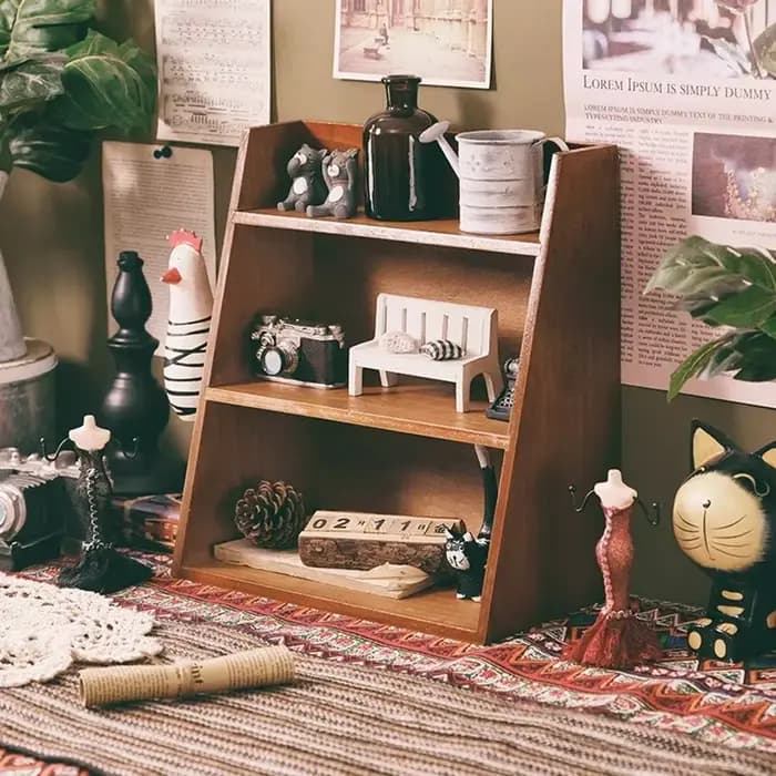 Organisateur de parfum en bois vintage-support de rangement multifonctionnel pour bureau