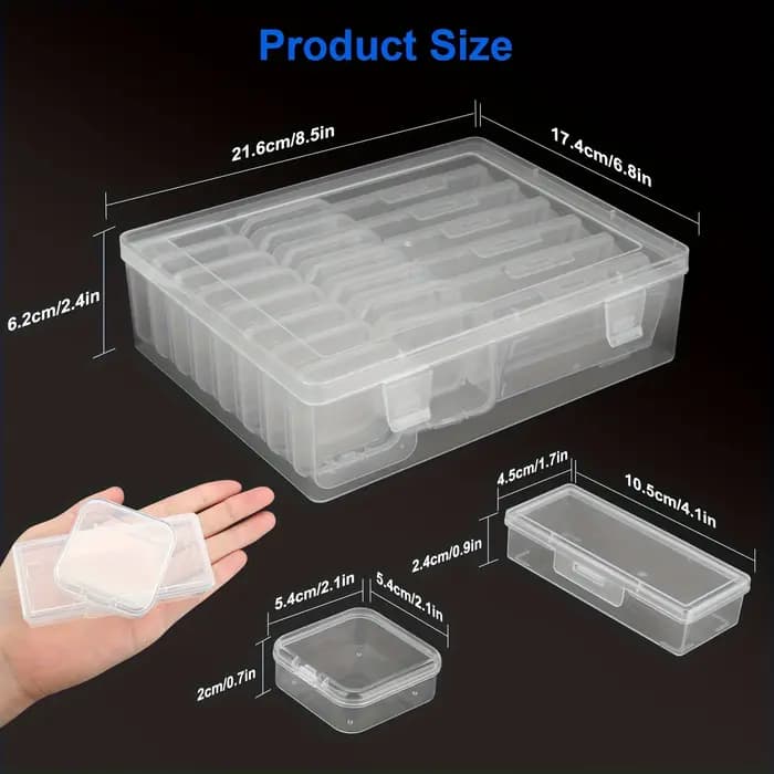 23 boîtes de rangement rectangulaires réglables, idéales pour l'artisanat, les perles, les bijoux, a