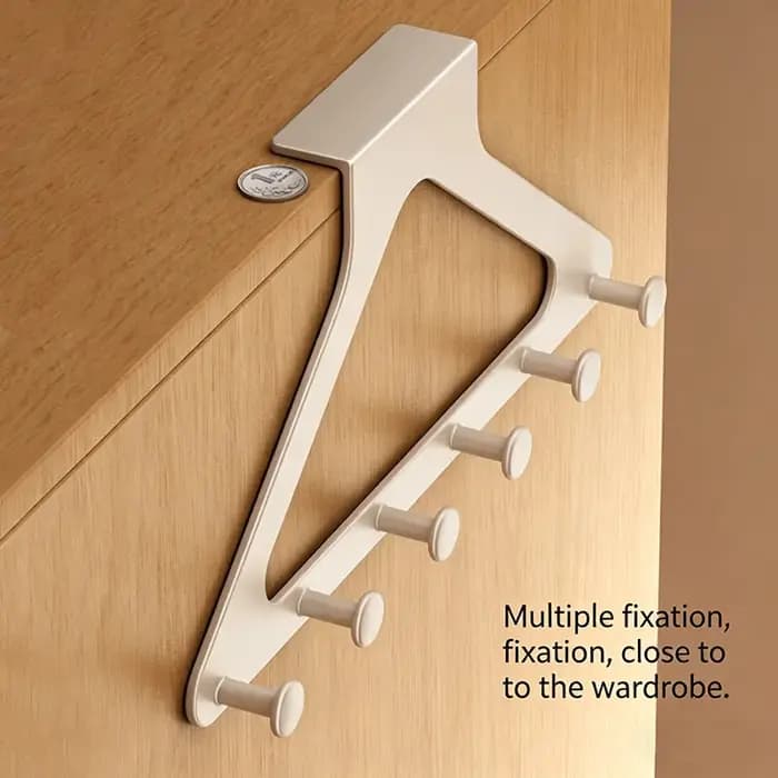 Porte-manteau d'angle triangulaire à suspendre sur la porte pour armoire