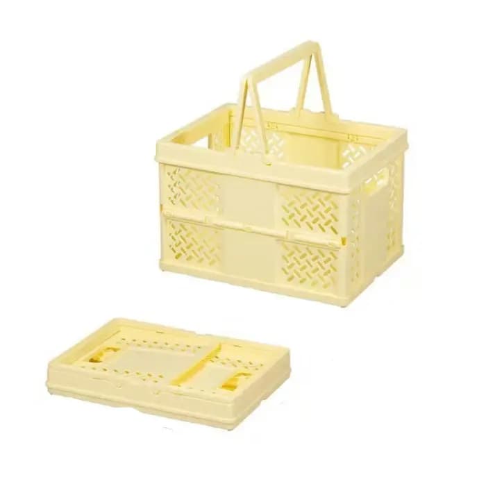 Panier de rangement pliable en plastique avec poignée - Organisateur écologique pour la maison et le bureau