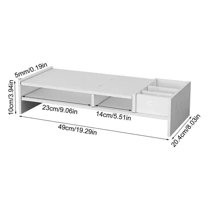 Organisateur de bureau à 3 niveaux, support de moniteur, étagère de rangement pour bureau, lecture, étude, travail, jeux, affichage, maison, dortoir, école