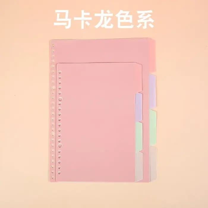 Séparateur de fichiers en papier à feuilles mobiles pour classeur A4/A5/B5, 4 pièces, pour cahiers,