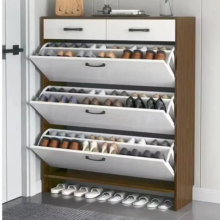 Armoire à chaussures pliante de rangement blanche au Design moderne avec bois multicouche pour meubles de salon