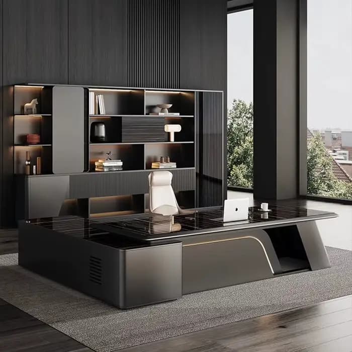 Bureau de bureau moderne peu encombrant