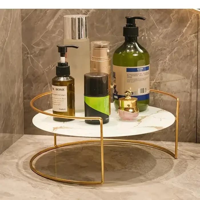 Ensemble de rangement décoratif en verre marbré en métal