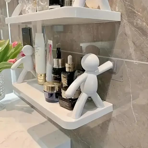 Étagères murales modernes en plastique avec figurines humanoïdes, support de rangement à plusieurs n