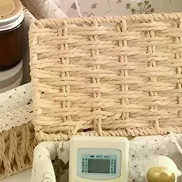 Boîte de rangement en rotin tressé pour jouets