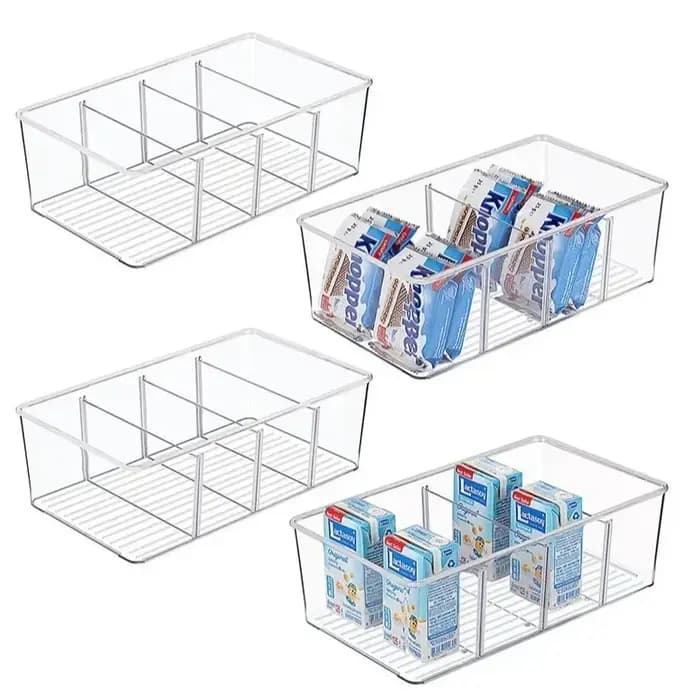 Bac organisateur de réfrigérateur en plastique transparent