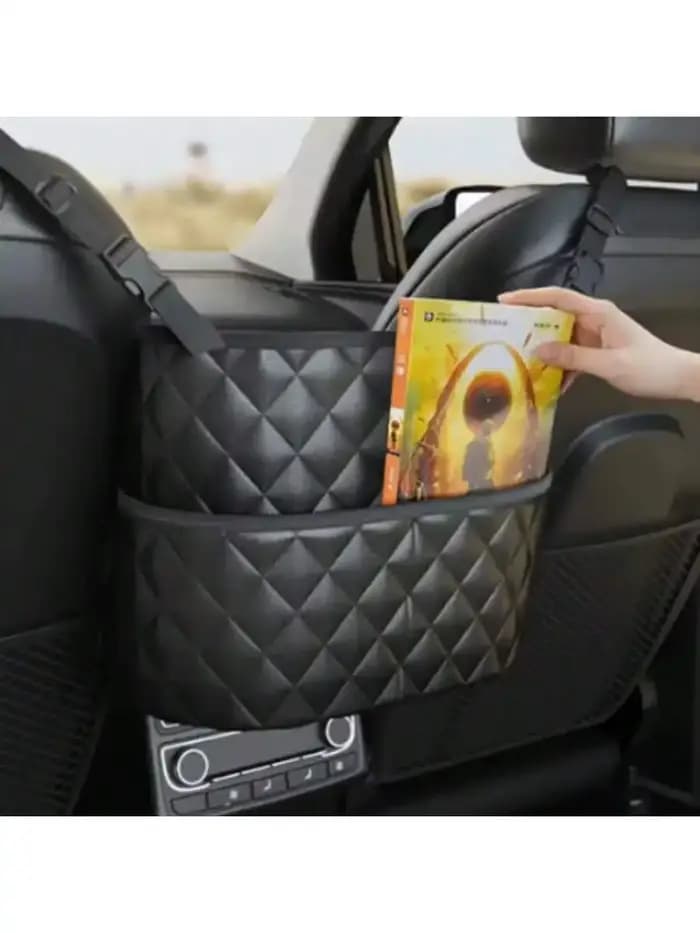 Filet de rangement pour siège central de voiture, sac en cuir de grande capacité, sac de rangement pour dossier de siège, fournitures pour dossier de chaise de voiture, sac suspendu pour articles de r