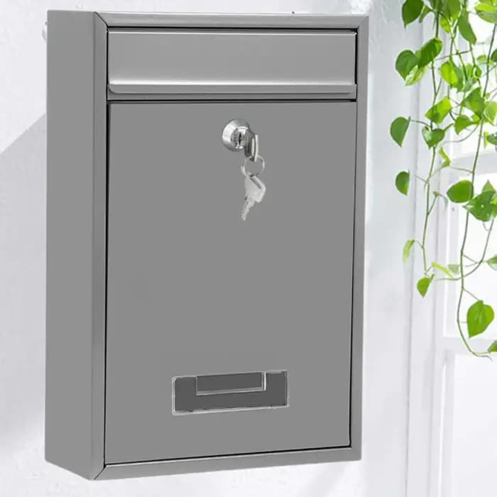 Boîte à linge murale verrouillable avec 2 boîtes aux lettres prédire, insertion de lettres postales en fer pour l'extérieur, la maison, le bureau, la porte extérieure