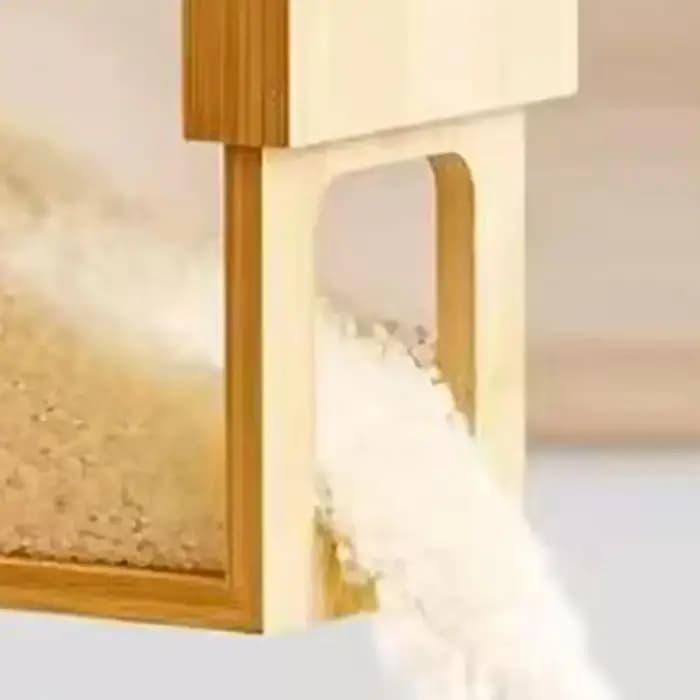 Boîte de rangement en bois avec fenêtre transparente