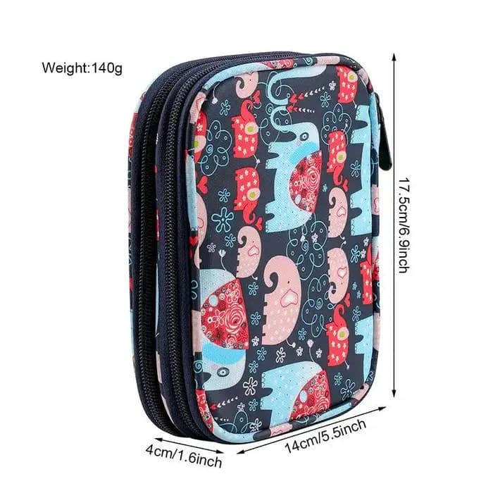 Sac de rangement coloré à double couche pour crayons