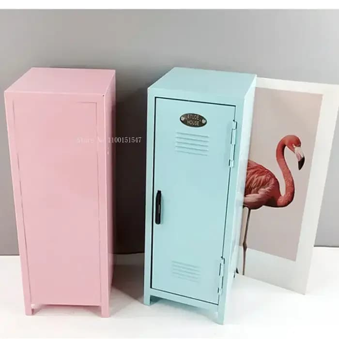 Boîte de rangement en fer pour dortoir, cosmétiques, argent, clés, cartes bancaires et autres petits objets de bureau, mini-armoire de rangement