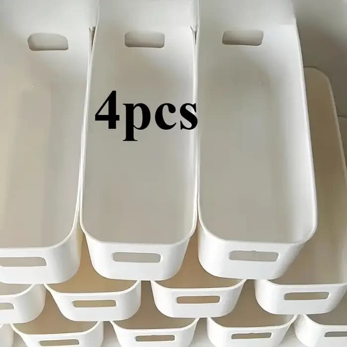 Boîtes de rangement en plastique blanc